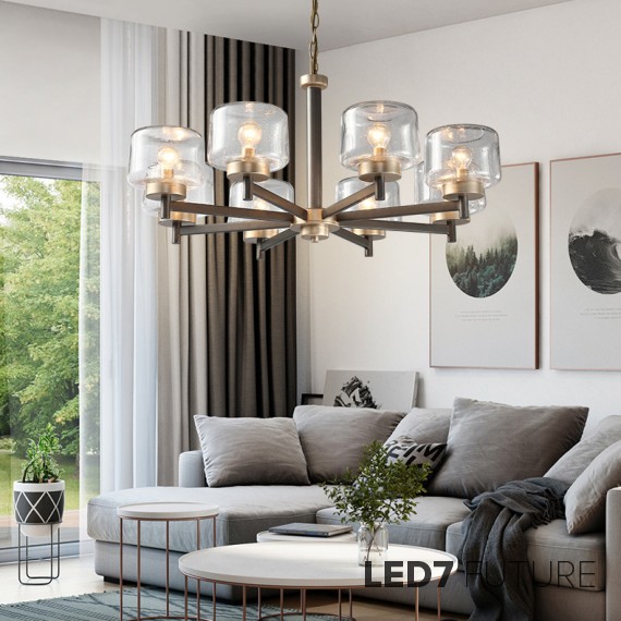 Loft Industry Modern - Elis2 Clear Chandelier